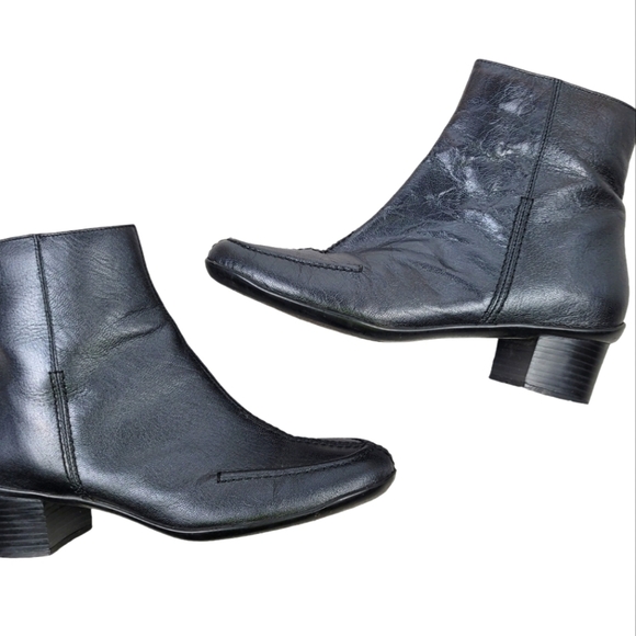 Sesto Meucci Italian Soft Leather Block Heel Ankle Boots - Picture 1 of 12
